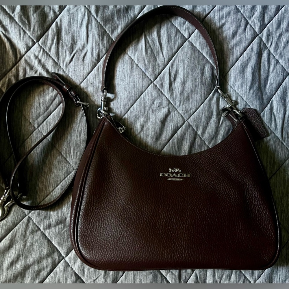 Coach Teri Hobo Bag. MAPLE/SILVER